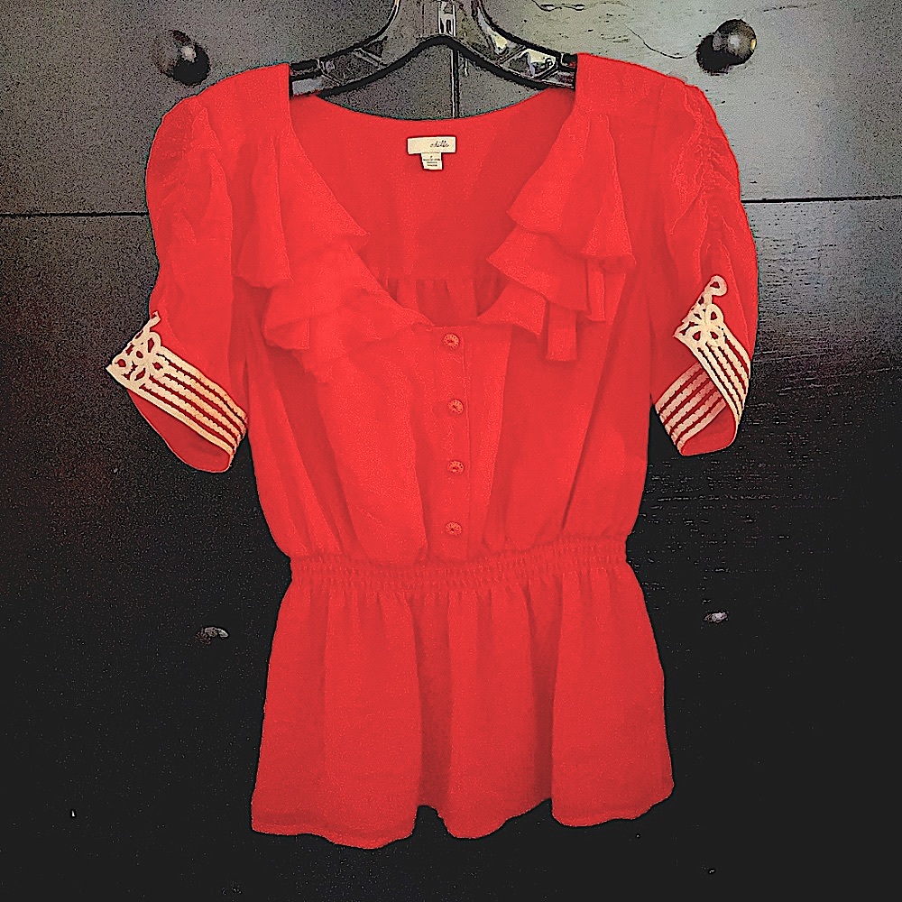 Beautiful Red Odille Blouse from Anthropologie